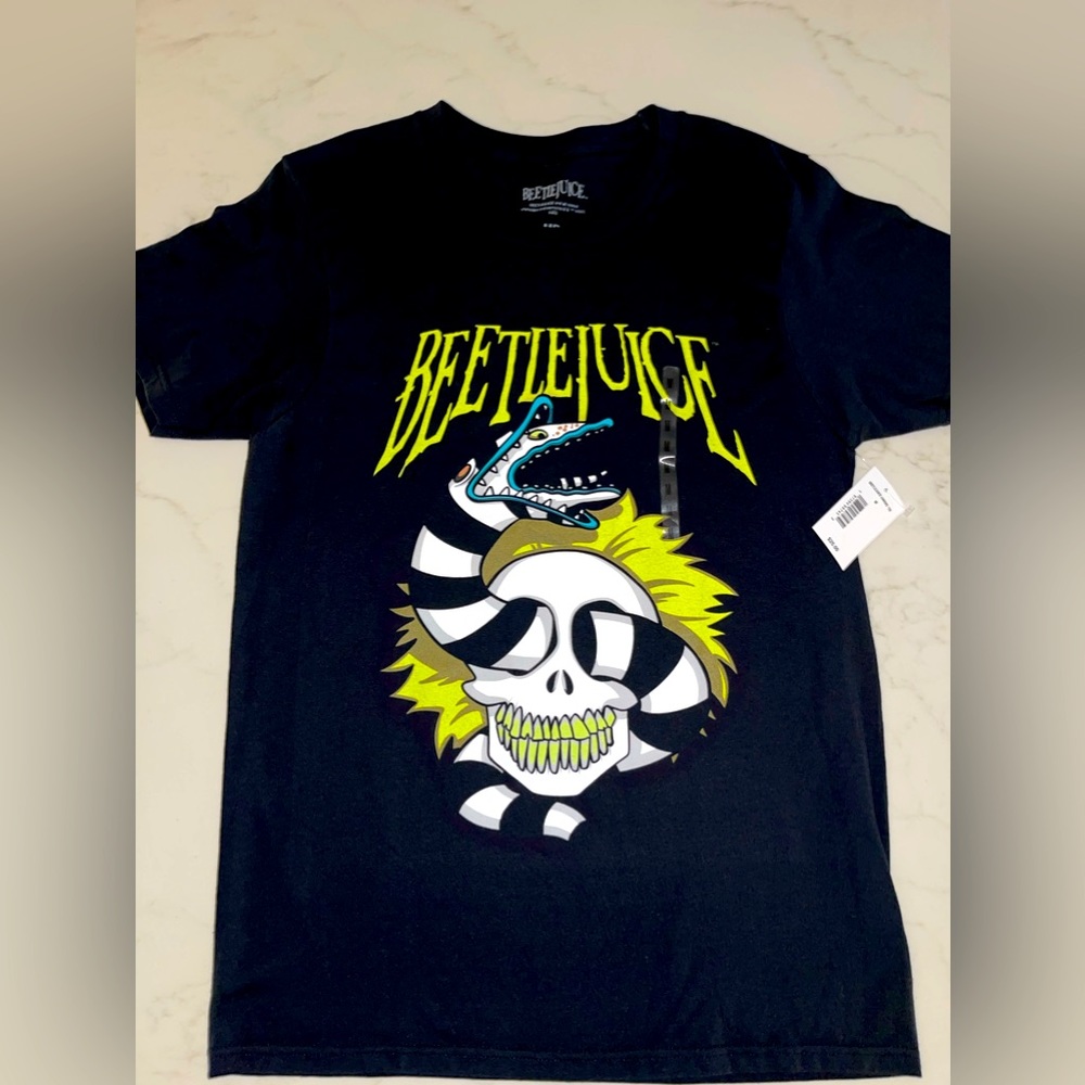 Beetlejuice Mens T-Shirt Beetle Juice‎ Snake Skull NWT Size Medium